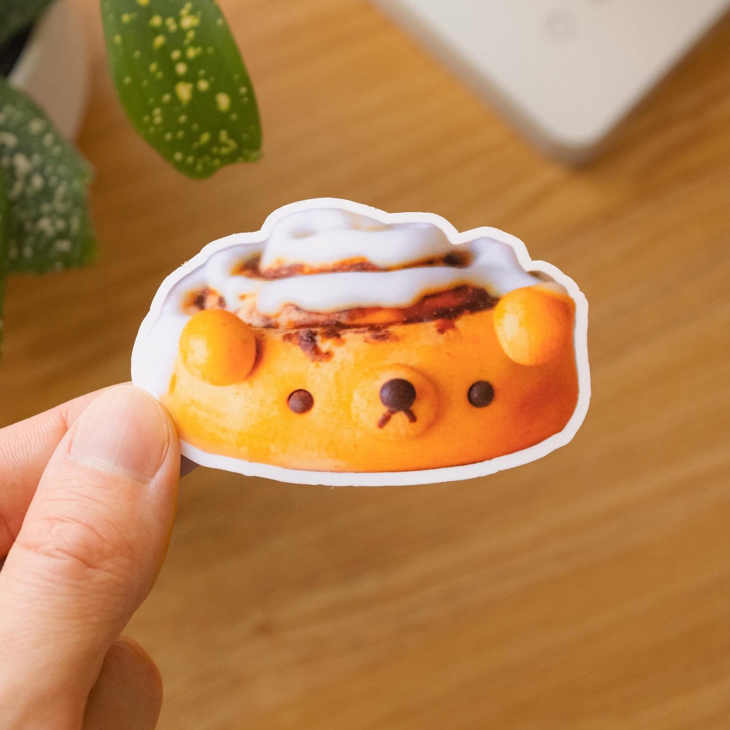 Grumpy Cinnamon Roll Bear XL Vinyl Sticker