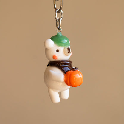 Pumpkin Bear Keychain