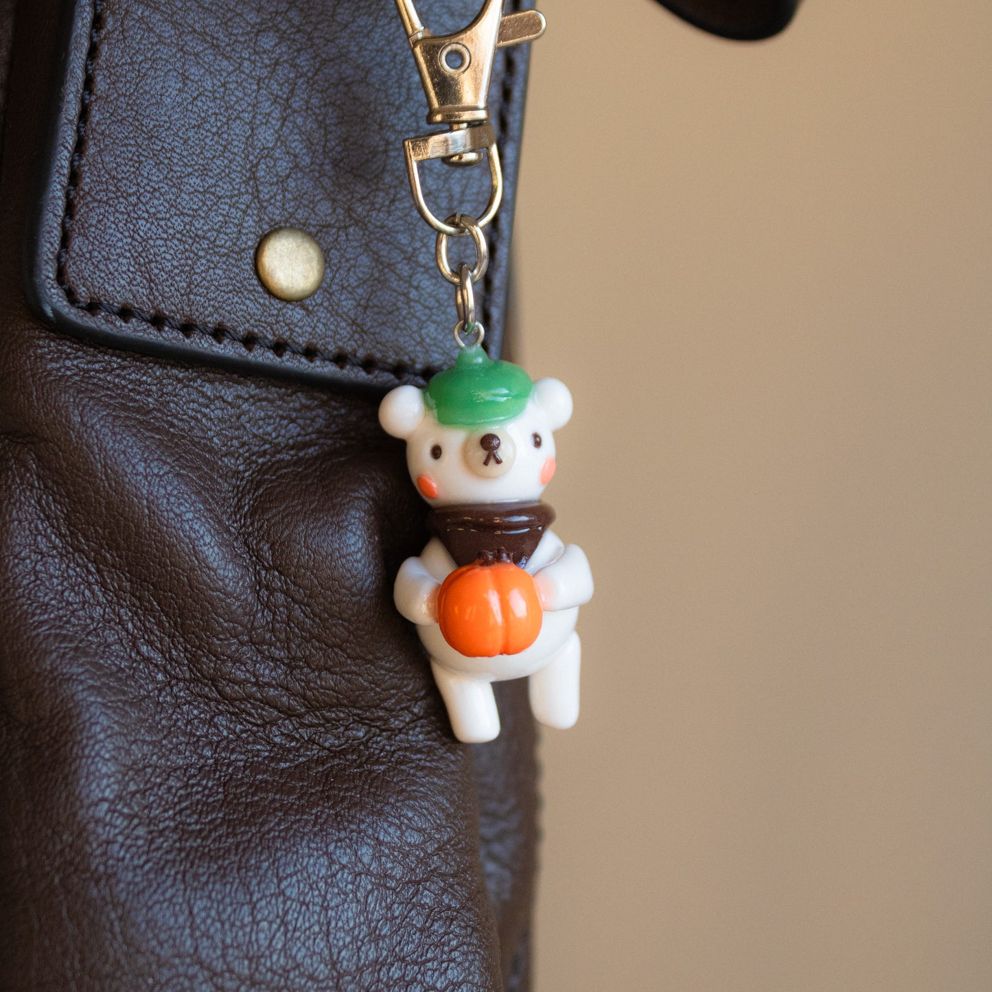 Pumpkin Bear Keychain