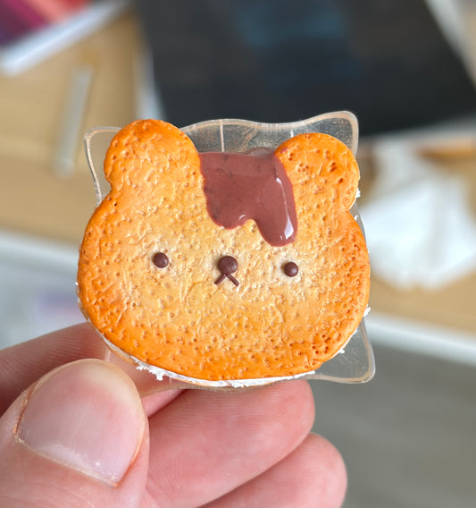 Grumpy Caramel Bear Cookie Magnet