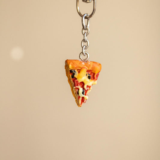 Yummy Pizza Slice Keychain